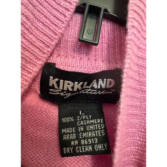 Kirkland Signature Cashmere Turtleneck Sleeveless Sweater Women’s Size L Pink - Picture 3 of 4